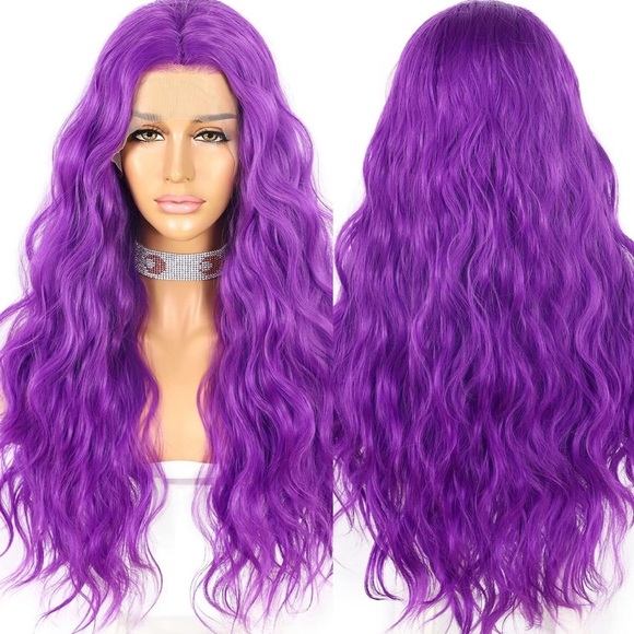 - 💕 24” PURPLE WAVY LACE FRONT WIG 💕 *NEW* - Picture 2 of 6